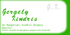 gergely kindris business card